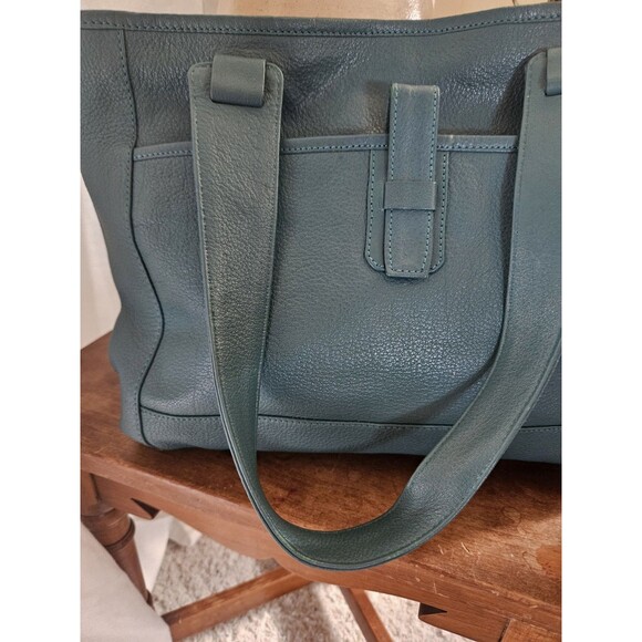 Serrv Green Leather Tote Bag - Picture 3 of 7